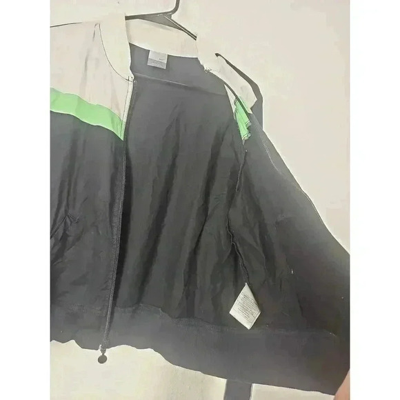 Nike Black White Green Zip Up Play Up Track Jacket Womens Large - Picture 6 of 9